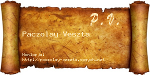 Paczolay Veszta névjegykártya